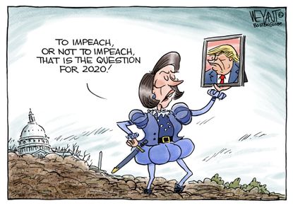 Political Cartoon U.S Pelosi Trump 2020 impeachment