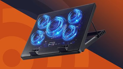 One of the best laptop cooling pad picks against a techradar background