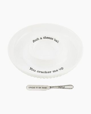 Mud Pie Such a Cheese Ball Serving Dish and Spreader Set