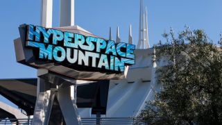 Hyperspace Mountain sign at Disneyland