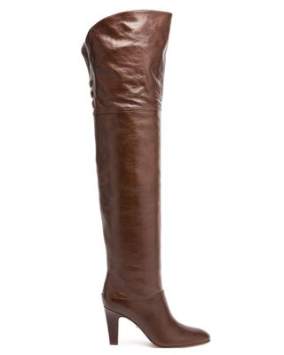 CHLOE, Eve 90 Glossed-Leather Over-The-Knee Boots