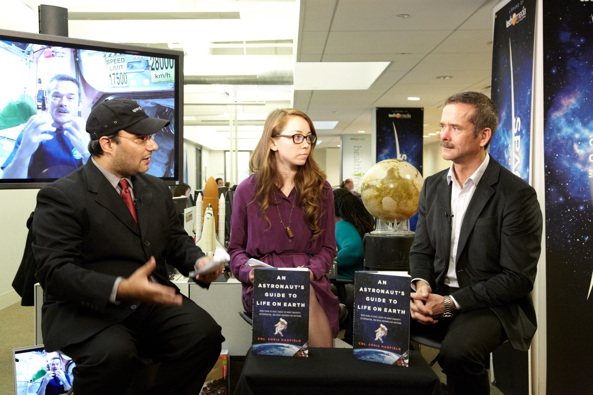 Astronaut Hadfield Interviewed at SPACE.com Office