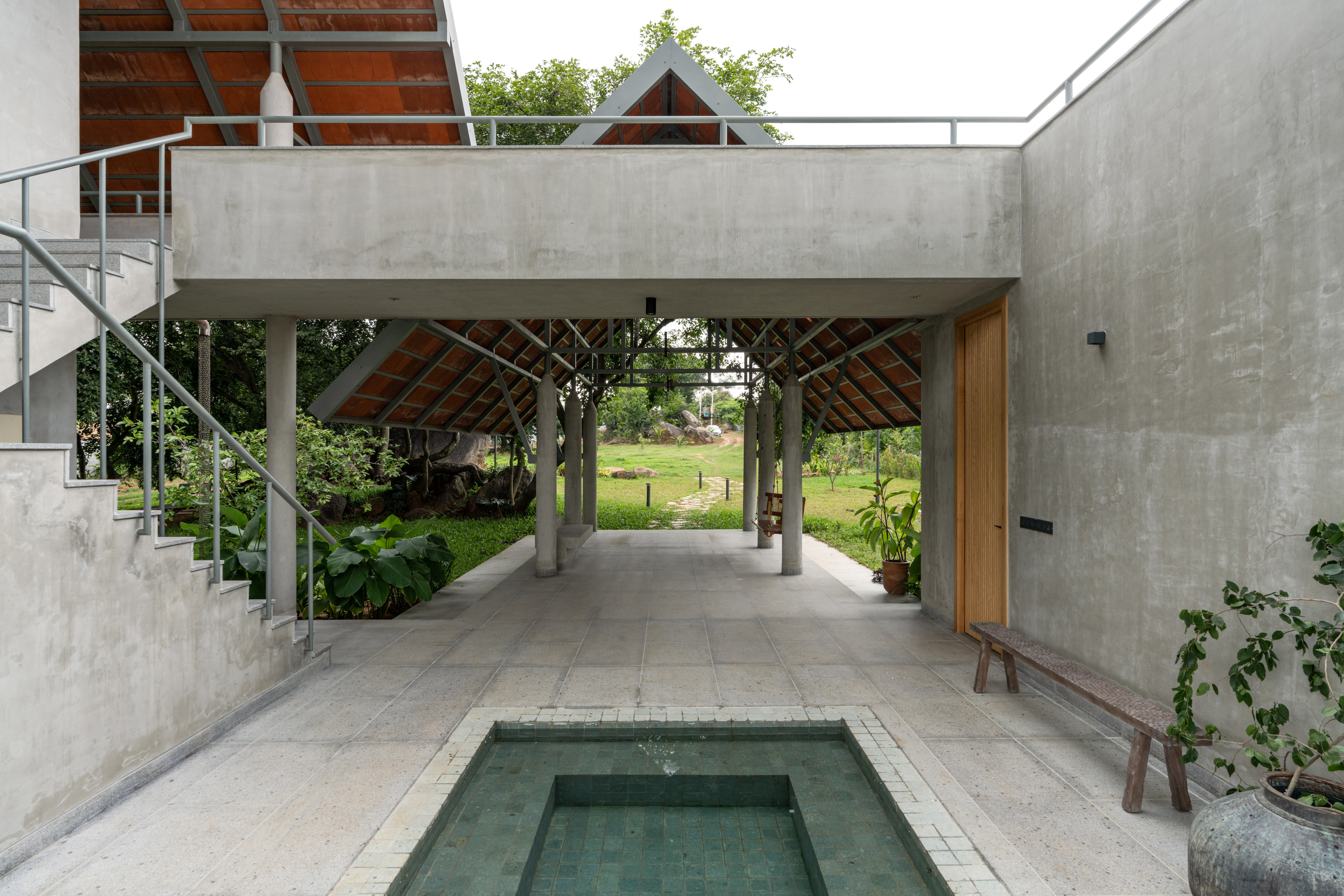 Looking back towards the entrance and the covered terrace