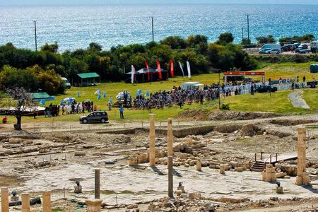 The start of the men's cross country race in Amathous