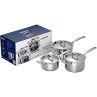 Le Creuset 3-Ply Stainless Steel Saucepan with Lid: £385