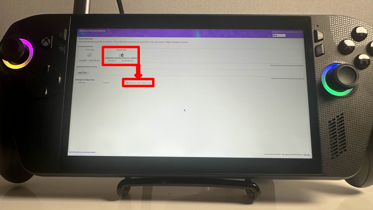 Bazzite install process