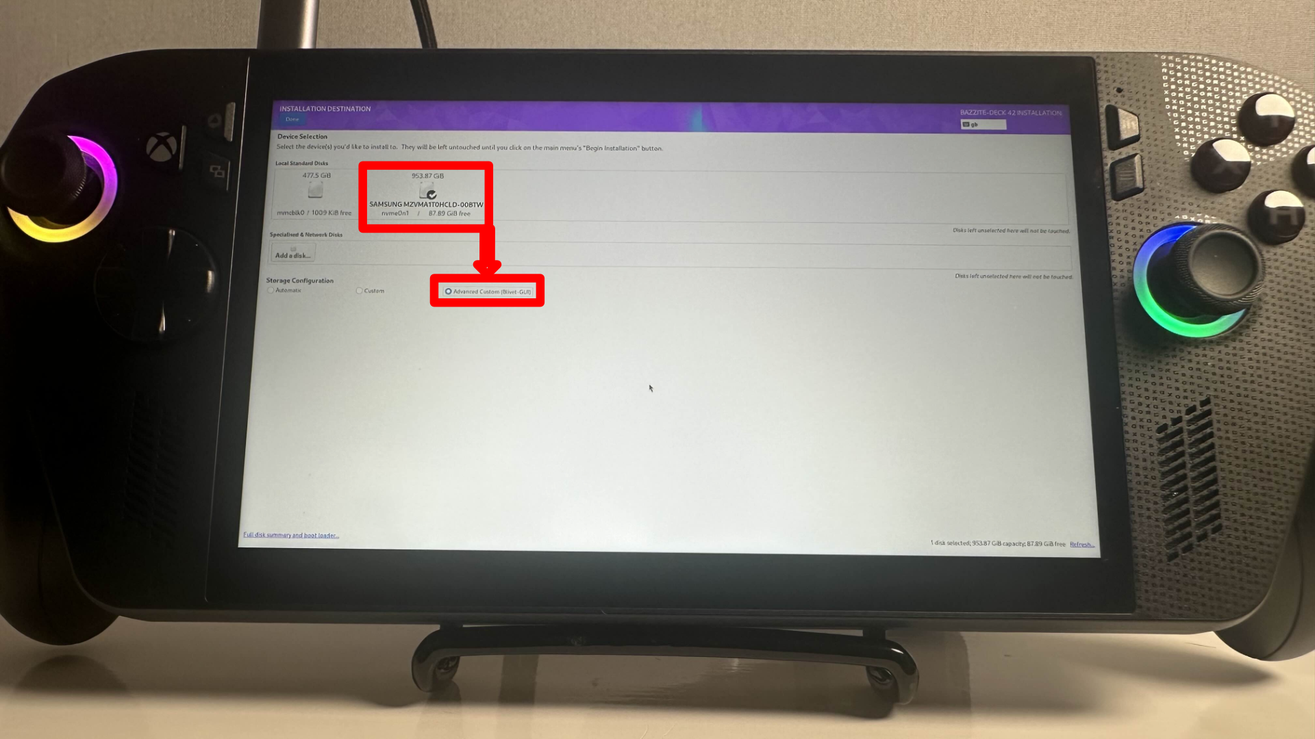 Bazzite install process