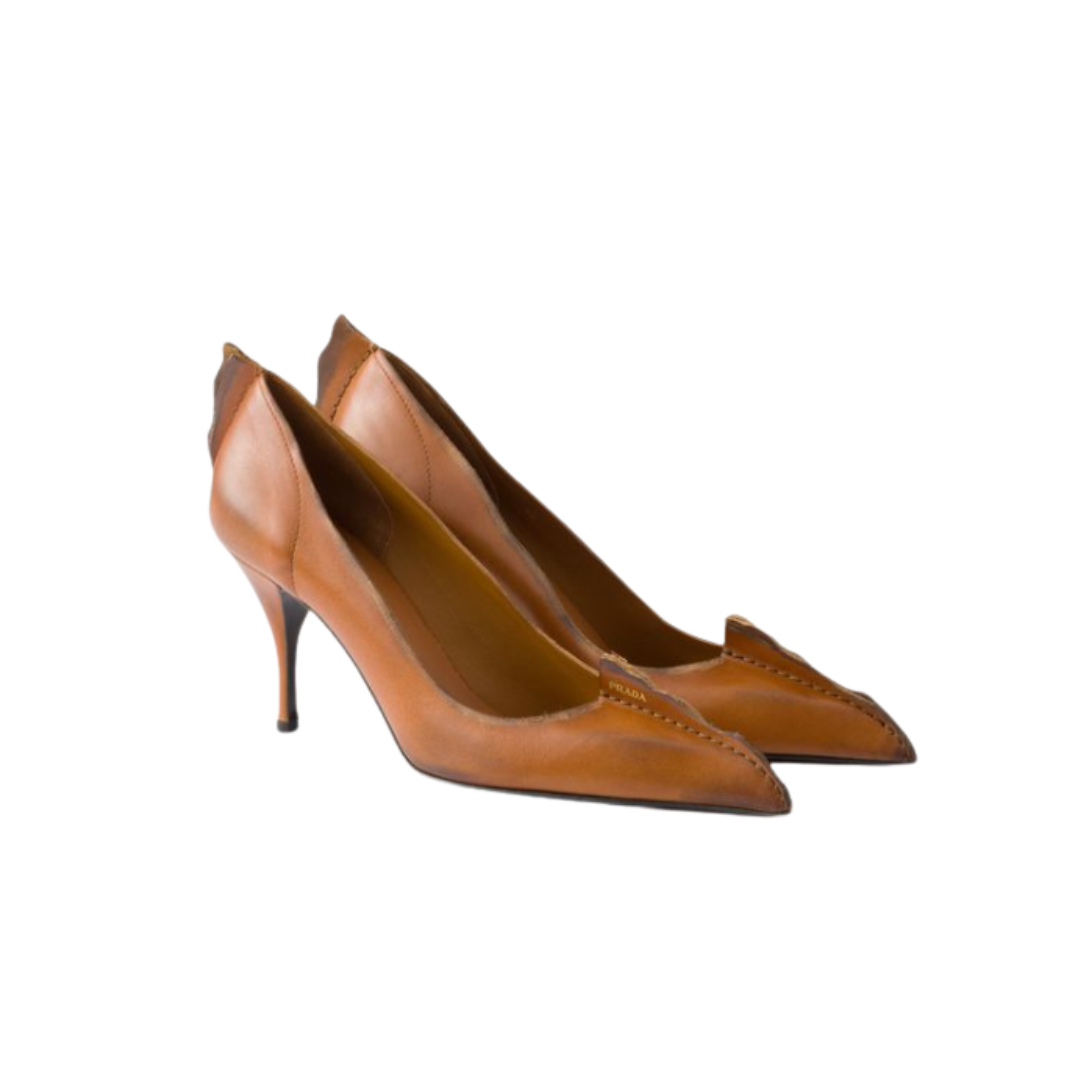 Prada, Antiqued Leather Pumps