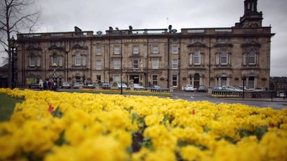 Flowers outside the Crown Hotel