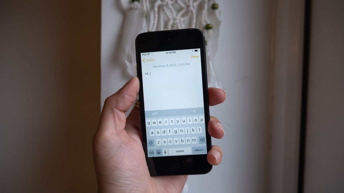 A space gray iPod Touch 6th Gen