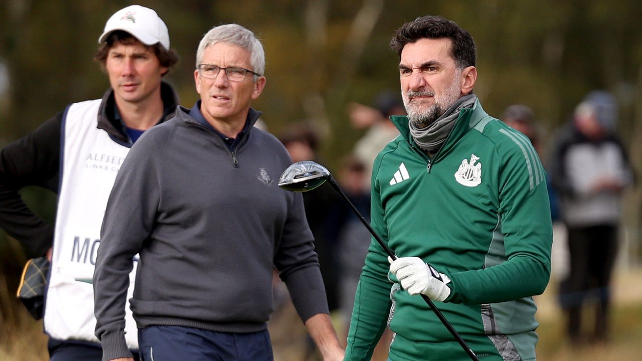 Jay Monahan and Yasir Al-Rumayyan at the Alfred Dunhill Links Championship