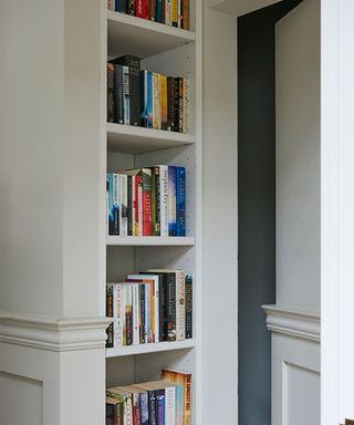 built in shelving with books