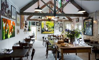 The farm's cow sheds have been converted into a restaurant