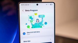 Signing up for the One UI 8 beta 1 on a Samsung Galaxy S25 Ultra
