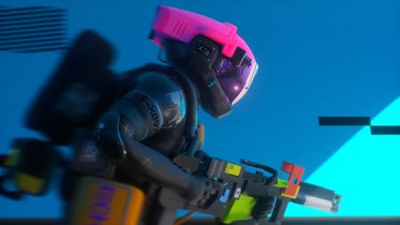 A close-up of a Runner in motion during the Marathon game PS5 reveal.