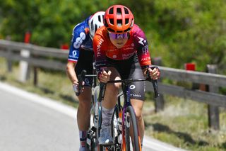 LAQUILA ITALY JULY 14 Ruth Edwards of The United States and Team Human Powered Health attacks during the 35th Giro dItalia Women 2024 Stage 8 a 117km stage from Pescara to LAquila UCIWWT on July 14 2024 in LAquila Italy Photo by Luc ClaessenGetty Images