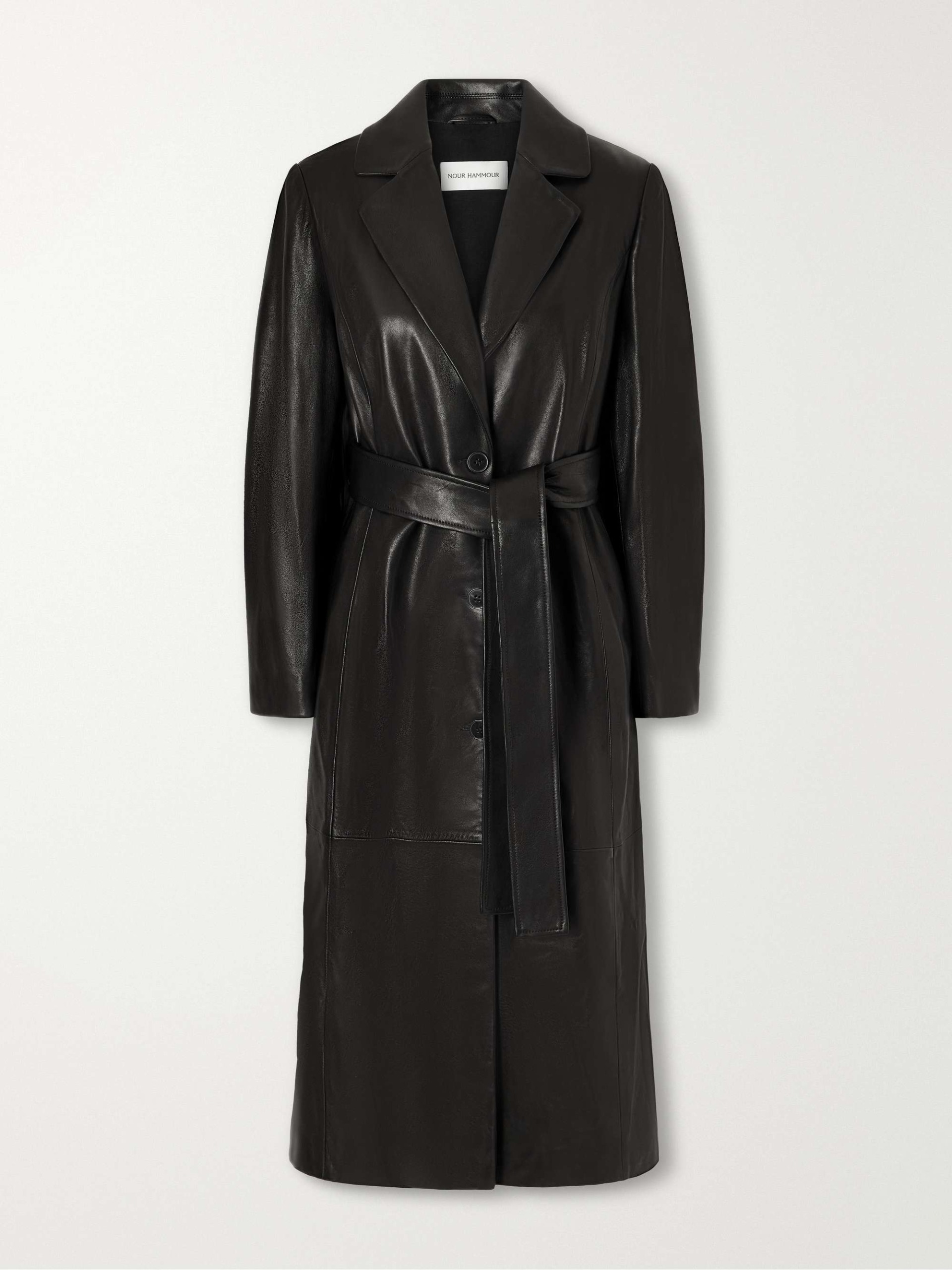 Camden Belted Leather Coat