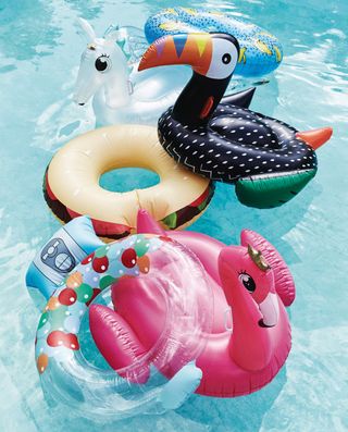 pool floats with water