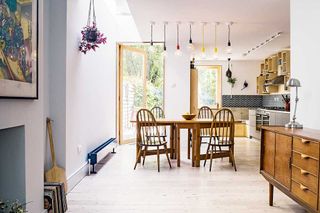 open plan kitchen in a victorian terraced house