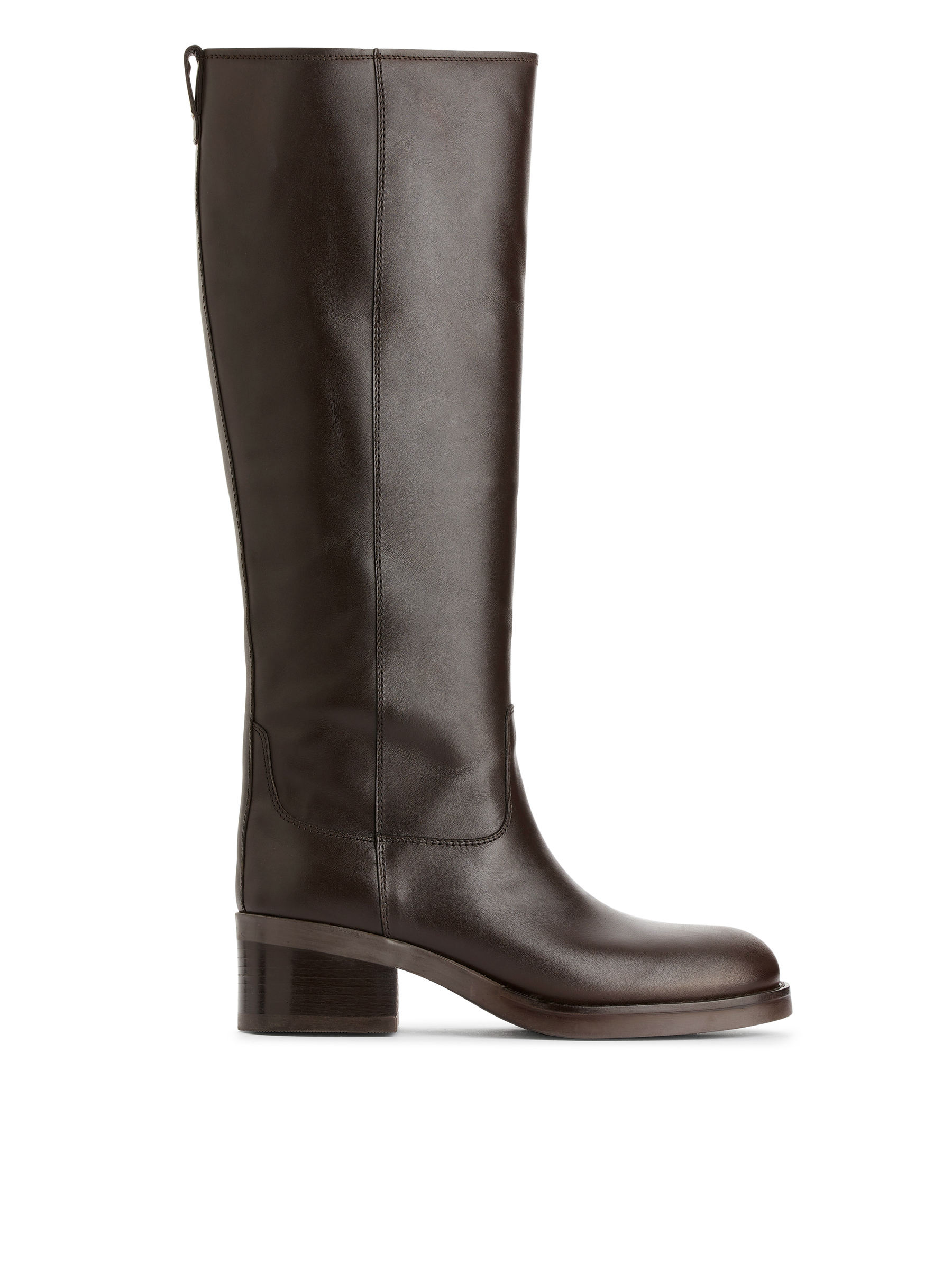 Leather Riding Boots 
 Dark Brown 
 Women 
 Arket Gb