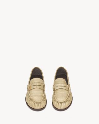 Women's Le Loafer Penny Slippers in Eel in Ivory