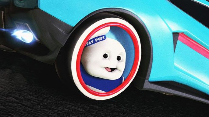 Stare Into The Horrible Eyes Of These Rocket League Stay Puft Wheels Pc Gamer