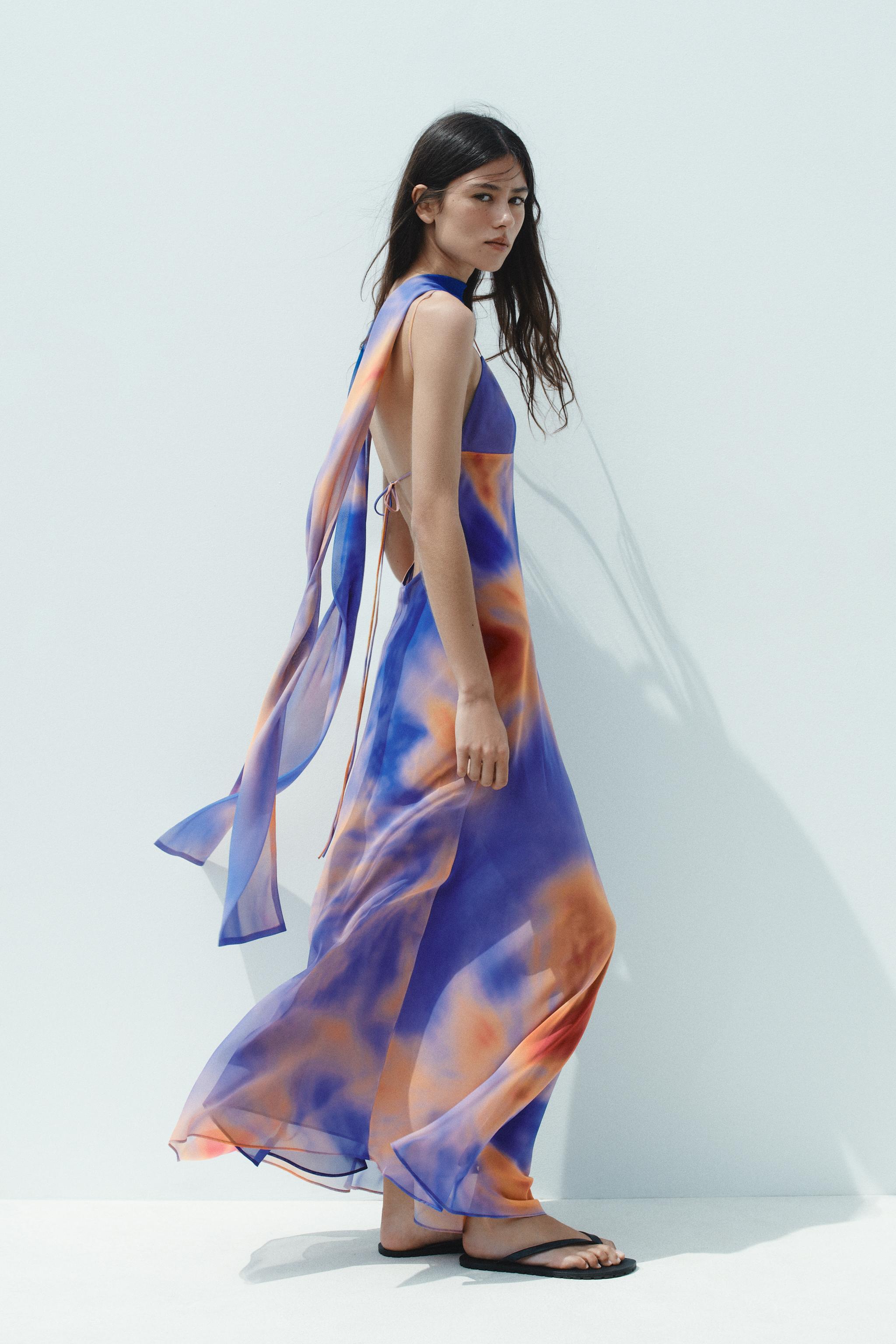 Long Printed Scarf Dress