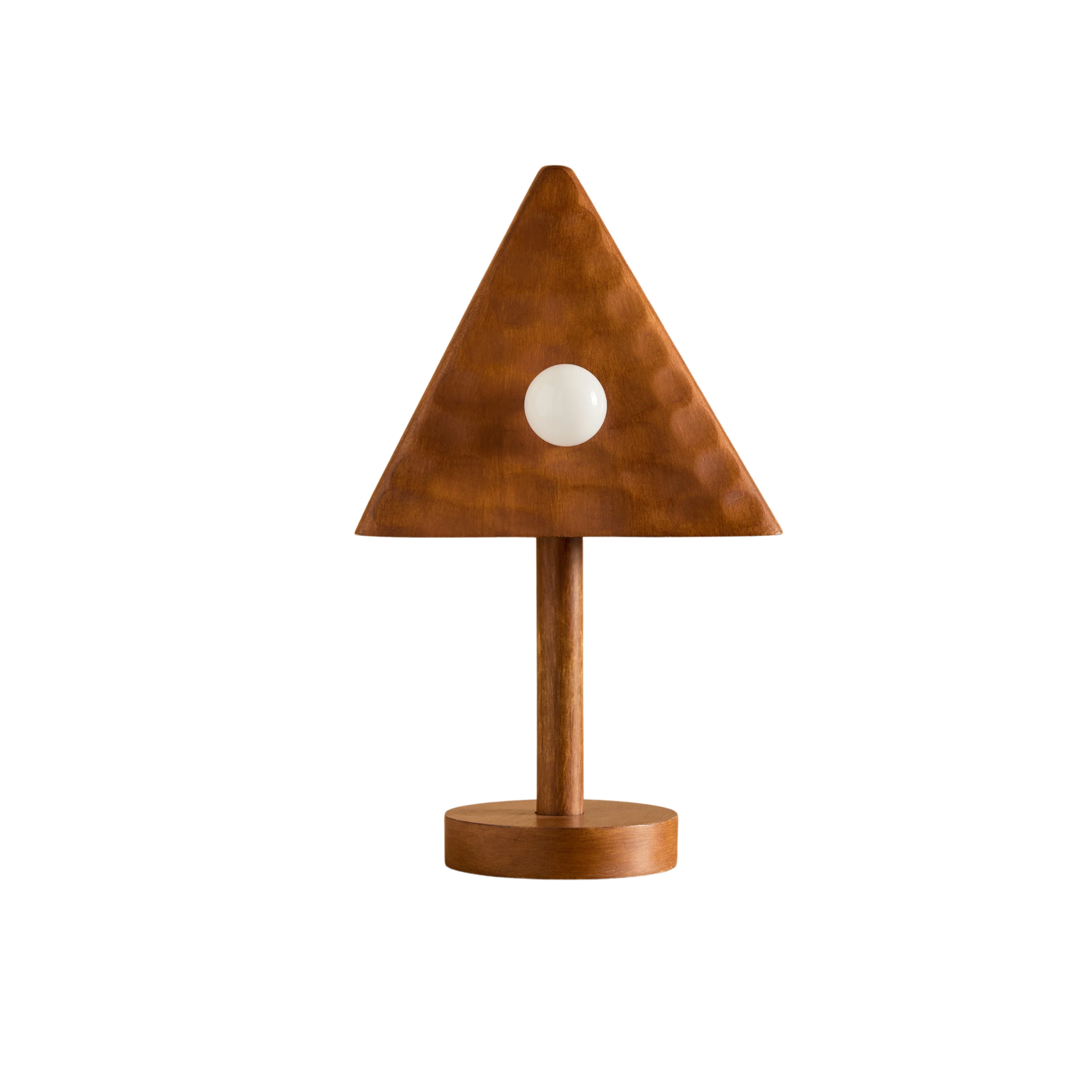 a triangular table lamp