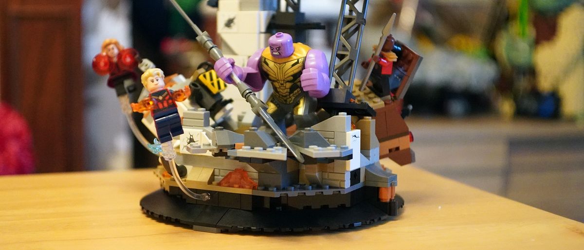 Lego Marvel Endgame Final Battle on a white background