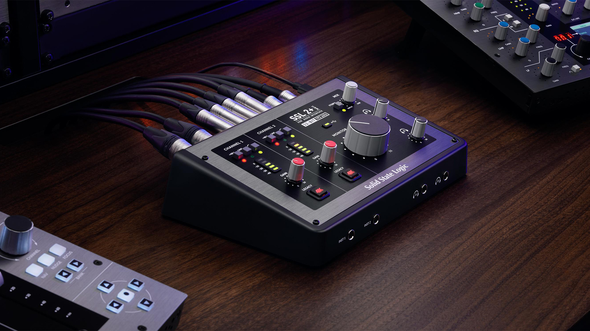 A photo of the SSL 2+ MKII digital audio interface