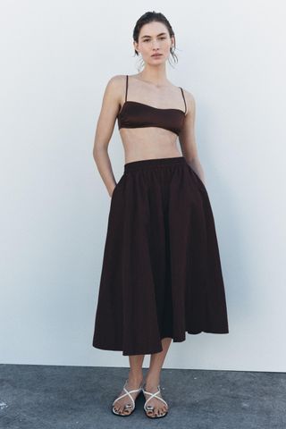 ZARA Full Midi Skirt Zw Collection