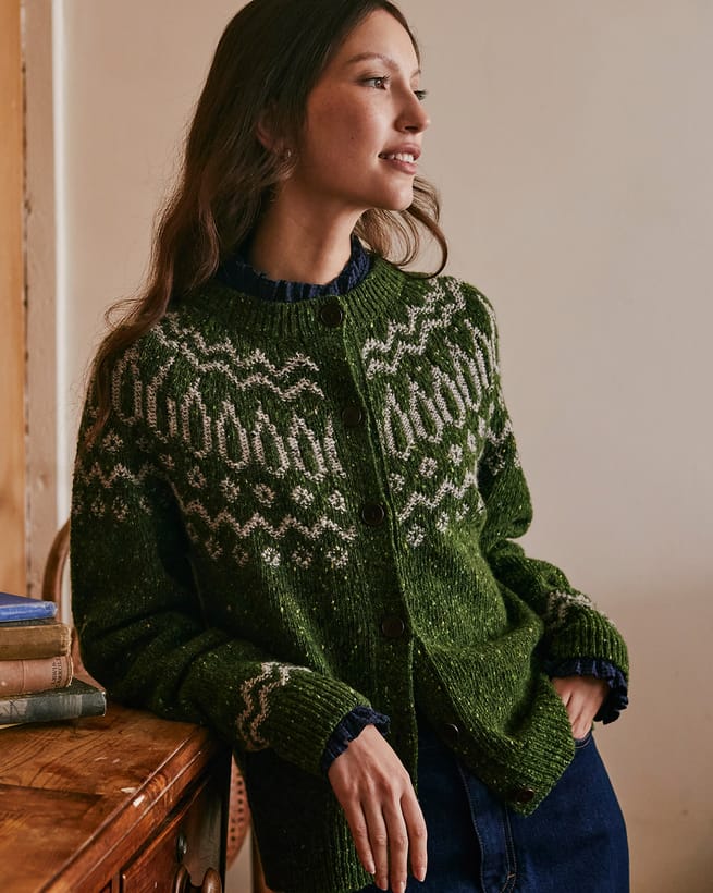 Donegal Two Tone Fair Isle Cardigan