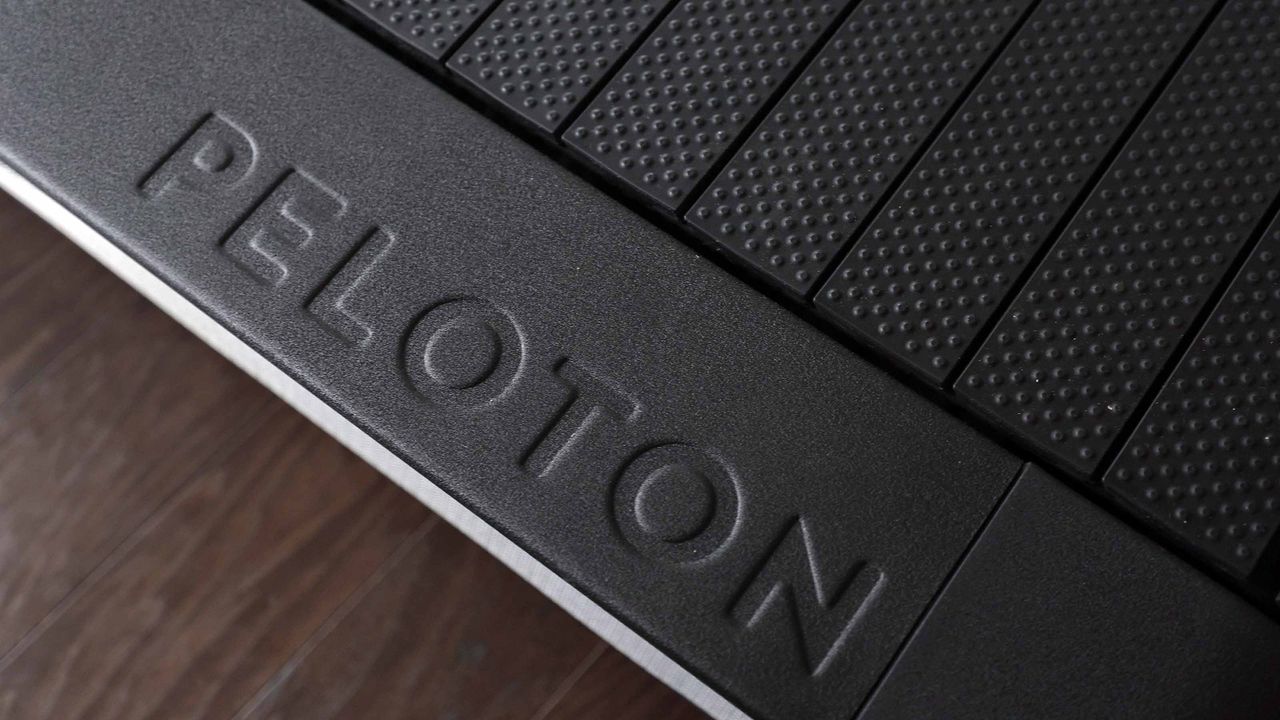 Peloton logo on treadmill