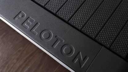 Peloton logo on treadmill