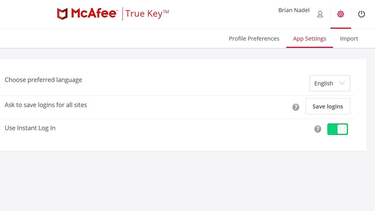 McAfee app screenshot