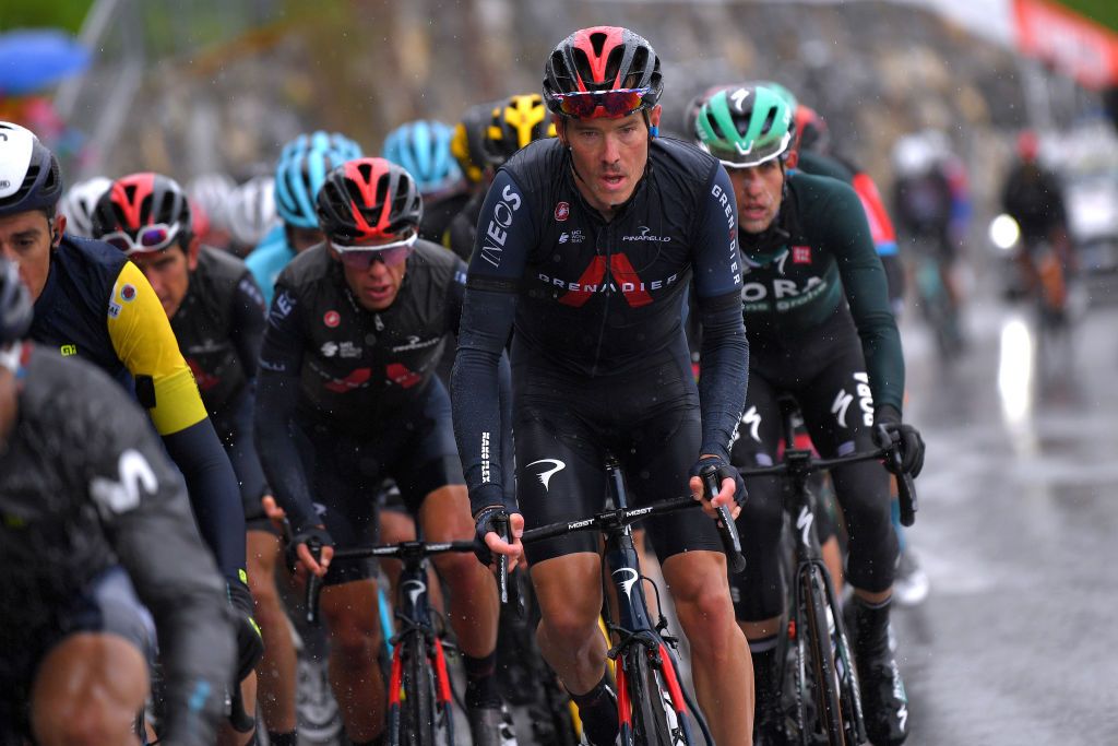 THYON 2000 LES COLLONS SWITZERLAND MAY 01 Rohan Dennis of Australia and Team INEOS Grenadiers during the 74th Tour De Romandie 2021 Stage 4 a 1613km stage from Sion to Thyon 2000 Les Collons 2076m TDR2021 TDRnonstop UCIworldtour on May 01 2021 in Thyon 2000 Les Collons Switzerland Photo by Luc ClaessenGetty Images