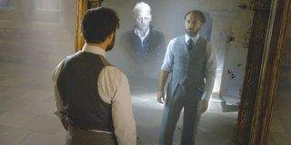 Jude Law as Albus Dumbledore and Johnny Depp as Gellert Grindelwald in Fantastic Beasts: The Crimes