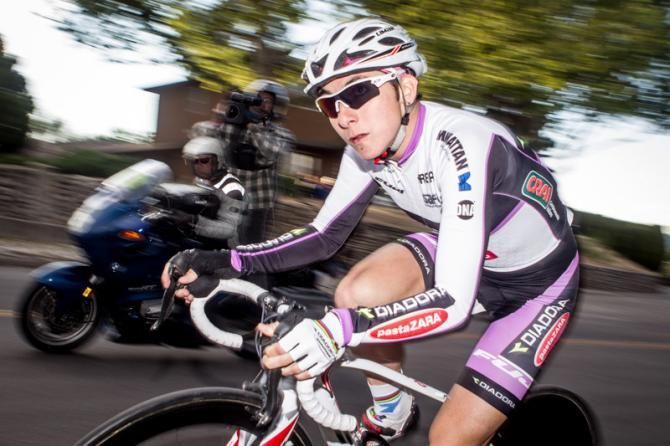 Georgia Bronzini (Diadora-Pasta Zara) during the prologue of the women's Exergy Tour in Boise, Idaho.