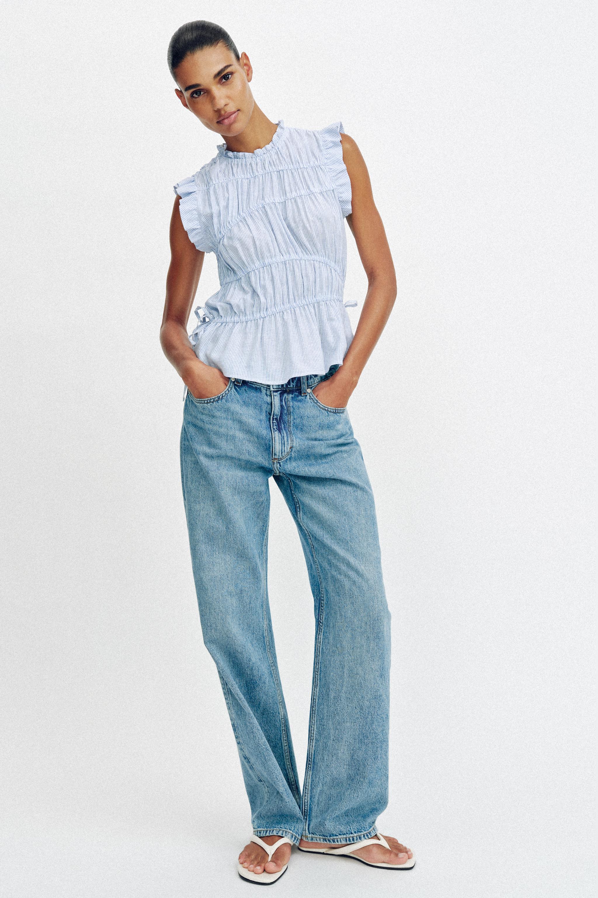 Elasticated Striped Top
