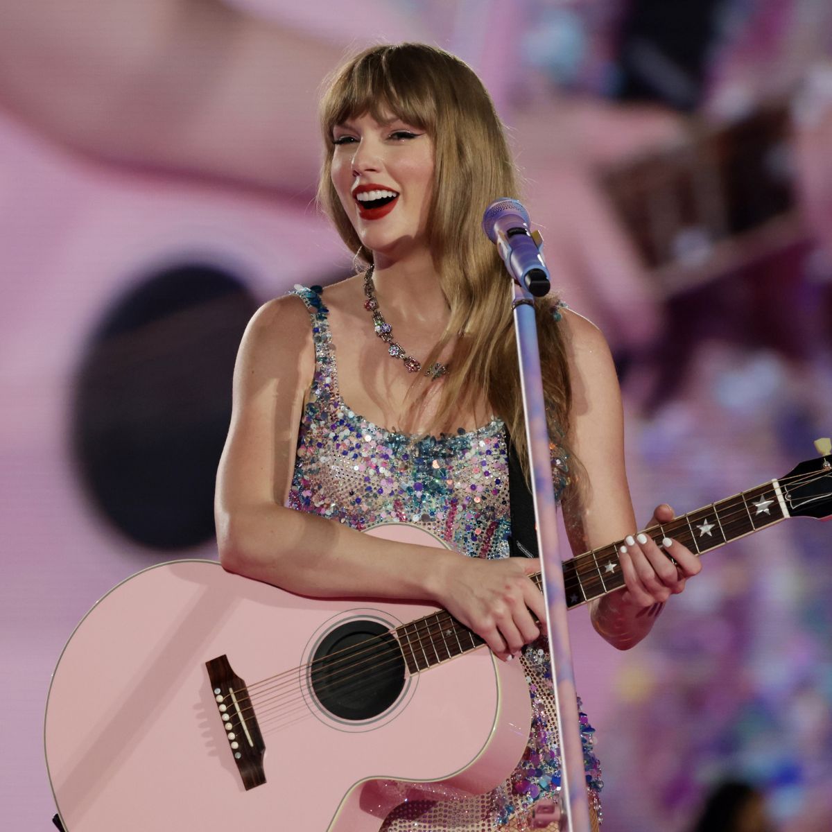 Taylor Swift performs on-stage during her Eras tour