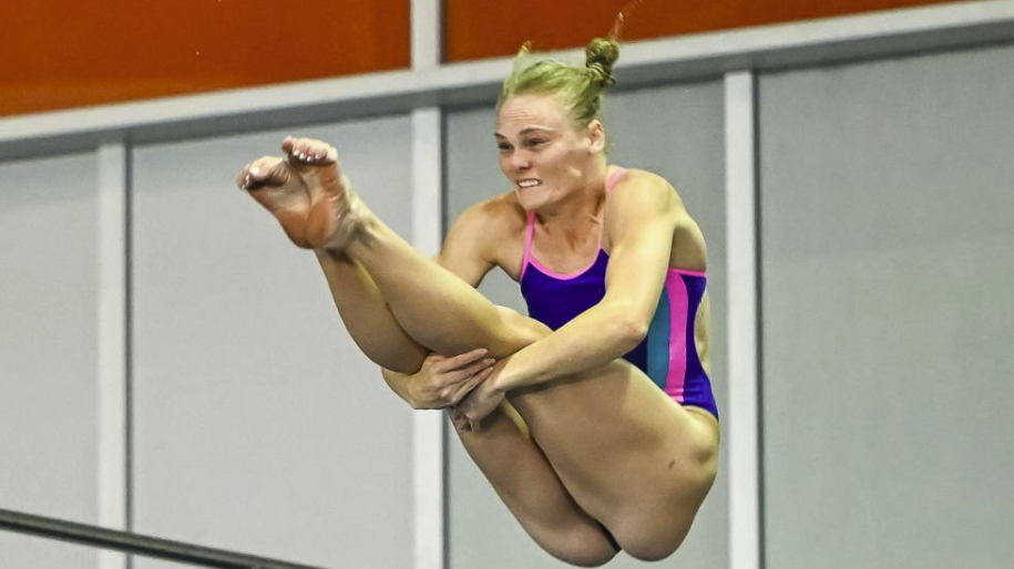 Team USA&#039;s Jessica Parratto compete in the Women&#039;s 10m Platform ahead of the diving live streams at Olympics 2024