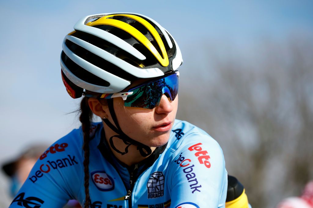 FAYETTEVILLE GEORGIA JANUARY 28 Kiona Crabbe of Belgium prior to the 73rd UCI CycloCross World Championships Fayetteville 2022 Team Relay Fayetteville2022 on January 28 2022 in Fayetteville Georgia Photo by Chris GraythenGetty Images