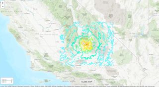 magnitude 7.1 Ridgecrest quake map