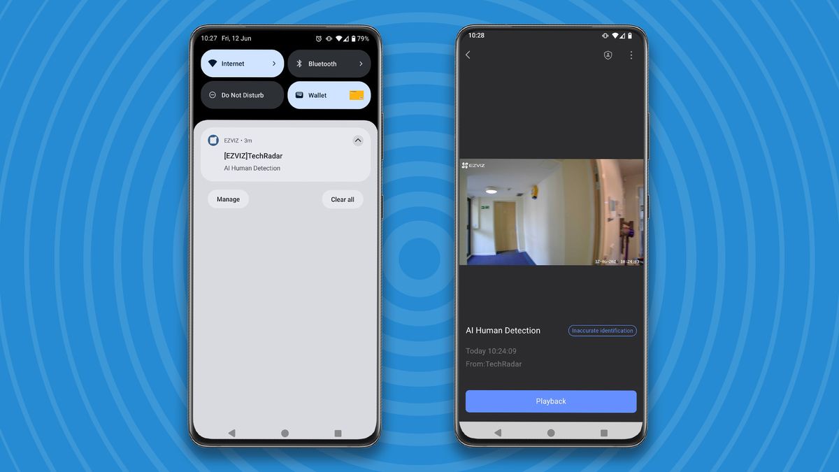 AI person detection notification in Ezviz app