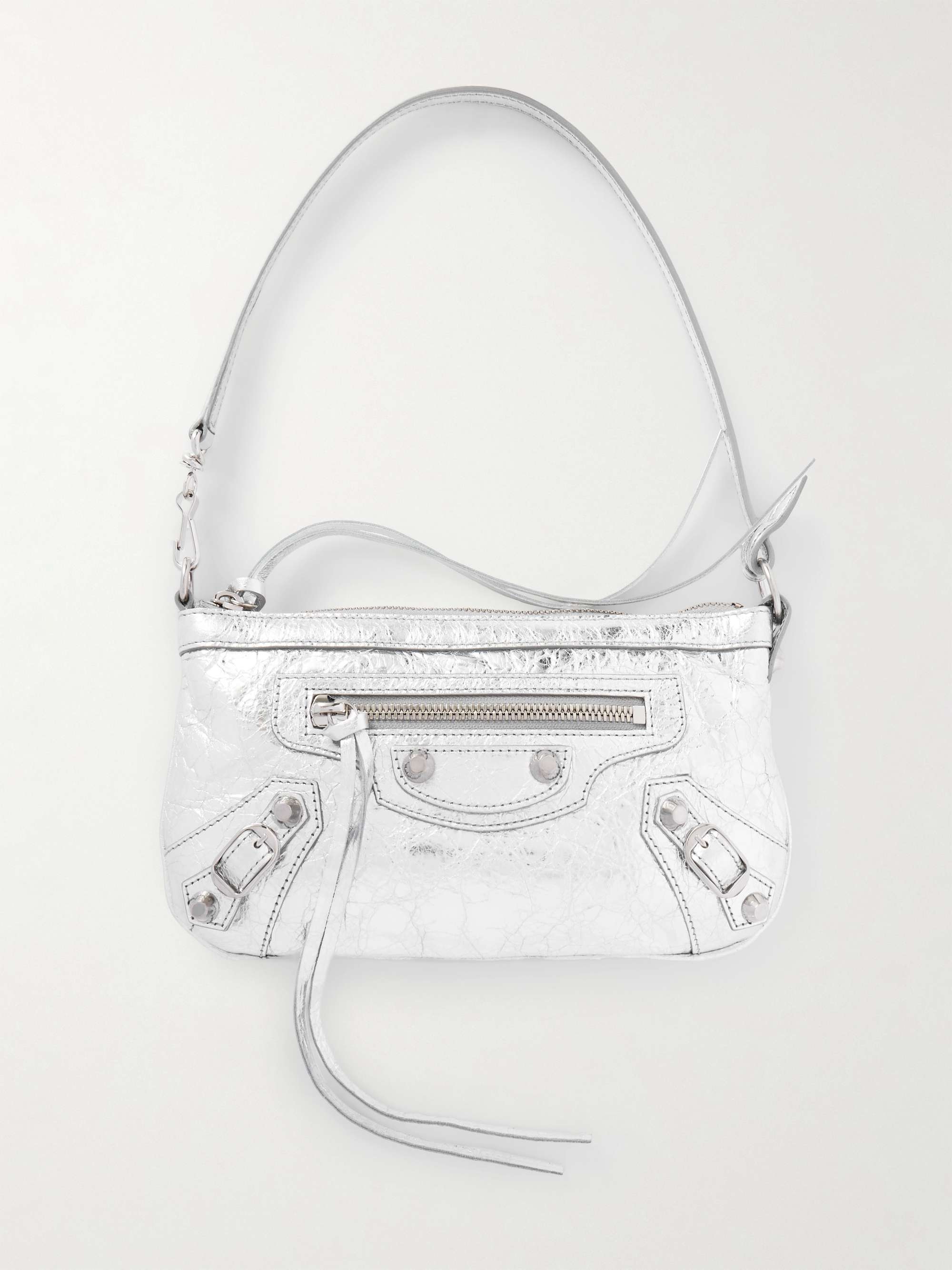 Le City Mini Metallic Crinkled-Leather Shoulder Bag