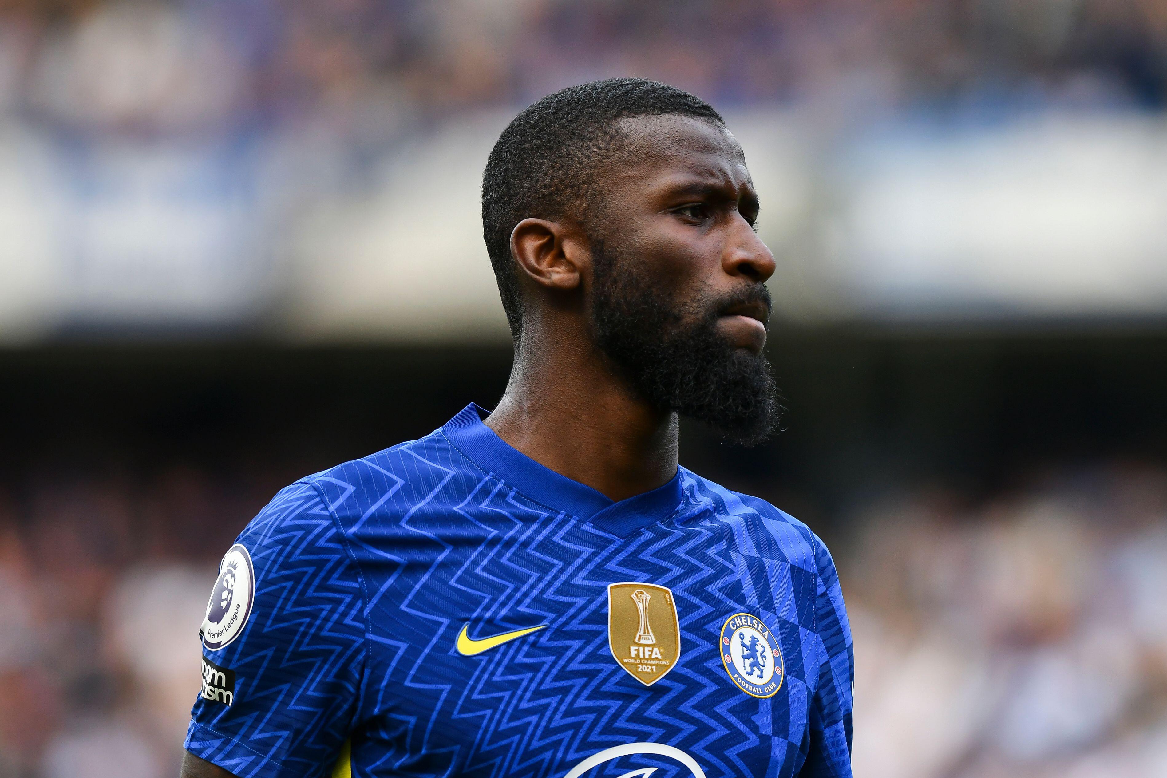 Antonio Rudiger playing for Chelsea in 2022