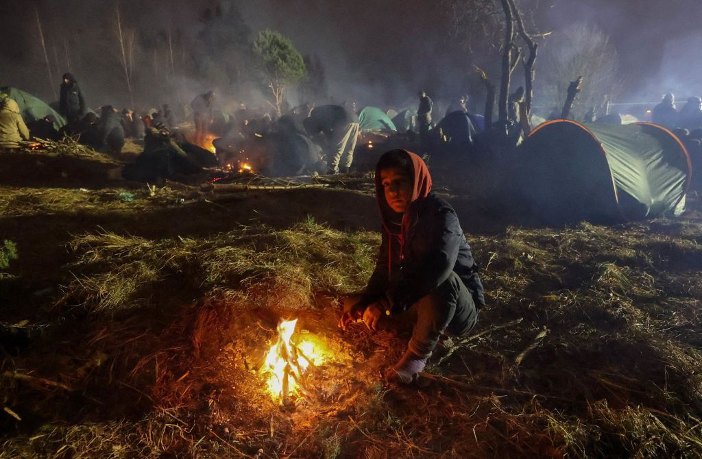 Migrants at Belarus-Poland border