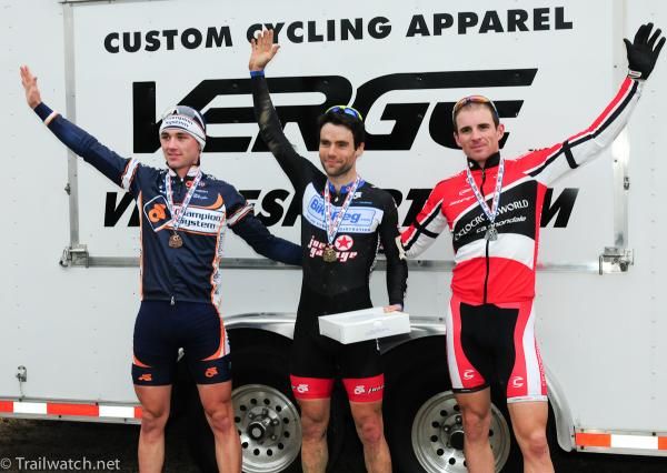Elite men's podium (l-r): Luke Keough, Justin Lindine, Dylan McNicholas