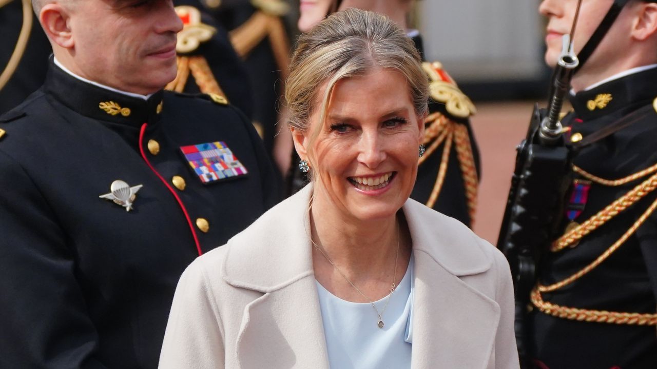 Sophie, Duchess of Edinburgh on behalf of King Charles III, attends the Changing of the Guard