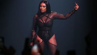 Megan Thee Stallion performing at an Amazon Music live event